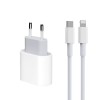 Incarcator pentru compatibila iPhone 14/13/12/11/iPad/AirPods,1M Type-C, cablu de date Lightning, Fast charge 20W, Alb, Oem
