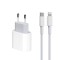Incarcator pentru compatibila iPhone 14/13/12/11/iPad/AirPods,1M Type-C, cablu de date Lightning, Fast charge 20W, Alb