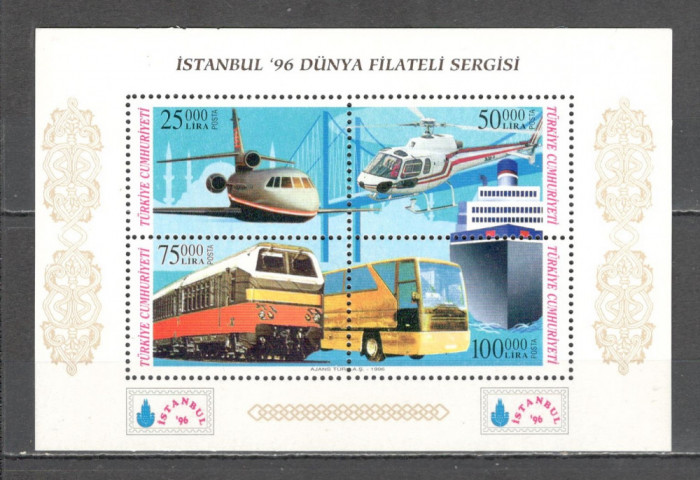 Turcia.1996 Expozitia filatelica ISTAMBUL:Transporturi-Bl. ST.160