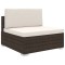vidaXL Scaun modular de mijloc, 1 buc., maro, poliratan, cu perne 46793