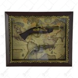 Tablou decorativ cu doua arme realizate din lemn si metal &ndash; Design Vintage (Tip 2)