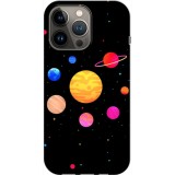 Husa compatibila cu Apple iPhone 13 Pro Max model Colorful Solar System, Silicon, TPU, Viceversa, Transparent, Carcasa