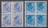 ROMANIA 1936 LP 117 MICA INTELEGERE BLOCURI DE 4 TIMBRE MNH