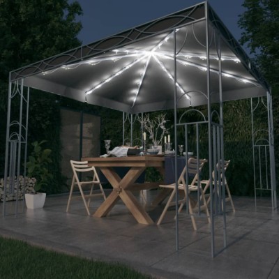 vidaXL Pavilion cu șir de lumini LED, antracit, 300x300cm foto