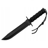 Cumpara ieftin Cutit Militar Rambo IdeallStore&reg; 35cm, Otel Inoxidabil, Negru, Toc Cordura, Kit Supravietuire, Vanatoare