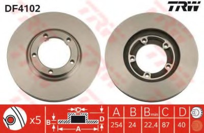 Disc frana HYUNDAI H-1 Starex (H200) caroserie (1997 - 2007) TRW DF4102 foto