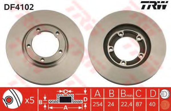 Disc frana HYUNDAI H-1 Starex (H200) caroserie (1997 - 2007) TRW DF4102