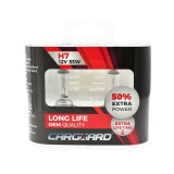 Becuri Auto H7 Carguard, 55W, +50% Intensitate, Halogen, Set 2 Bucati, Long Life, 12V
