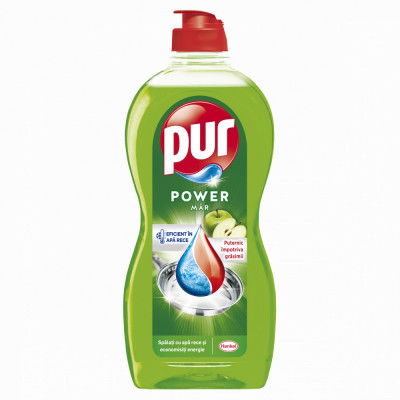 Detergent Lichid Pentru Vase, Pur, Duo Power Apple, 450 ml foto