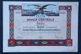 Banca Centrală Cluj, Acțiune : 500 Coroane 1920.
