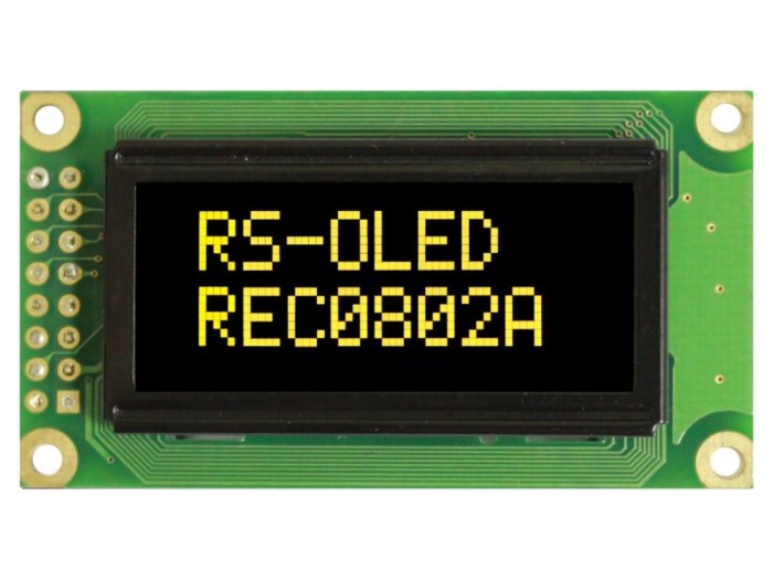 Afișaj OLED alfanumeric 8x2 galben