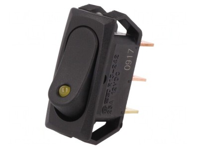Comutator Basculant SPST ON-OFF 25A 12V Negru cu LED foto