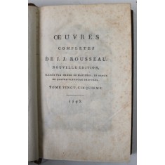 OEUVRES COMPLETES DE J.J. ROUSSEAU , TOME VINGT - CINQUIEME : LES CONFESSIONS , TOME TROISIEME , 1793