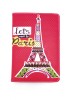 Husa Tableta 7 inch Piele Ecologica MRG L-437 Model X Paris Roz Prindere Cleme Universala 17-19cm