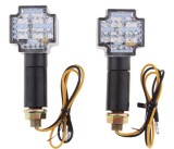 Set 2 Semnalizari Led Moto Universale TM Motorcycle Parts, Model Avio 21, Filet M10, Compatibile Stil Rizoma, Lumina Chihlimbar, Negru