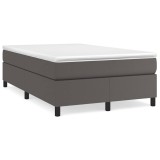 Cumpara ieftin Pat box spring cu saltea, gri, 120x200 cm, piele ecologica