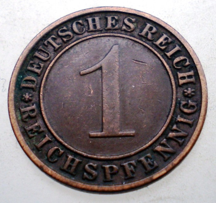 B.298 GERMANIA WEIMAR 1 REICHSPFENNIG 1936 A