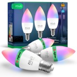 Set 3 Becuri LED Smart NOUS P4Z, ZigBee 3.0, E14, RGB, 16 Milioane de Culori, Lumina Reglabila 2700-6500K, 4.9W, 450 lm, Compatibile Amazon Alexa si G