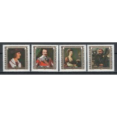 Liechtenstein 1982 809/12 MNH nestampilat - Picturi de vizitatori celebri (II)