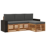 vidaXL Set de canapele de exterior cu pernă 4 pcs Natural și Antracit 3384213