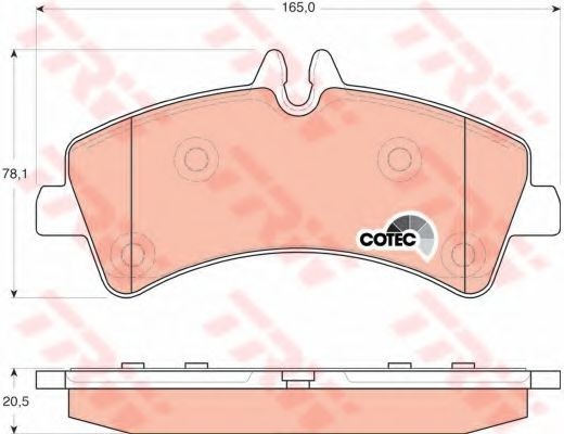 Set placute frana,frana disc VW CRAFTER 30-50 platou / sasiu (2F) (2006 - 2016) TRW GDB1699