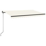 Cumpara ieftin Copertina manuala cu LED solar 4 x 3,5 m Crem 100% Polyester