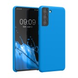 Husa Kwmobile pentru Samsung Galaxy S21, Silicon, Albastru, 54056.157, Carcasa