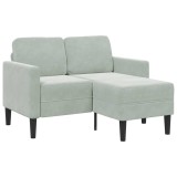 vidaXL Canapea cu 2 locuri cu șezlong &icirc;n formă de L gri deschis 125 cm