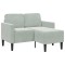 vidaXL Canapea cu 2 locuri cu șezlong &icirc;n formă de L gri deschis 125 cm 4107069