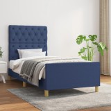 Cumpara ieftin Cadru de pat fără saltea țesătură albastră 80x200 cm
