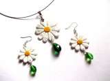 set colier si cercei cu fimo cu margarete 41272