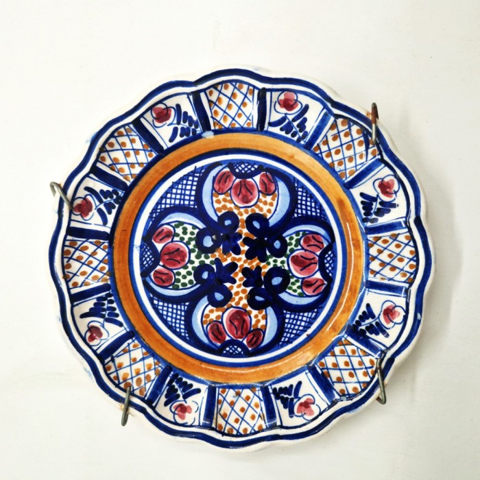 farfurie decor ceramica PASCUAL ZORRILLA lucrata manual SPANIA 23 cm floral