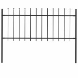 Gard de grădină cu v&acirc;rf ascuțit, negru, 1,8 m, oțel