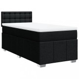 Cumpara ieftin Pat box spring cu saltea, negru, 90x200 cm, textil