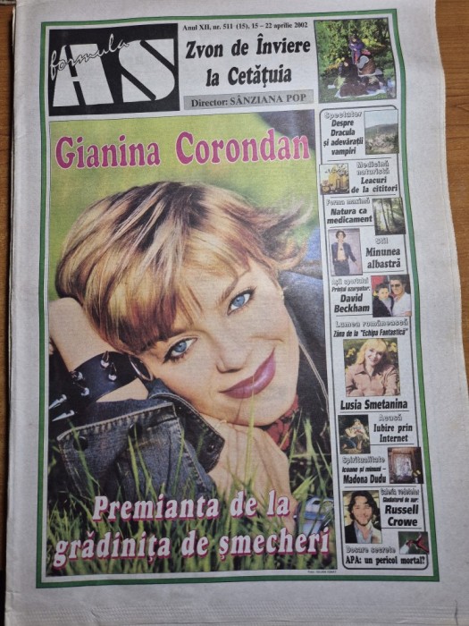 ziarul formula as 15 - 22 aprilie 2002 - gianina corondan , formatia quartz