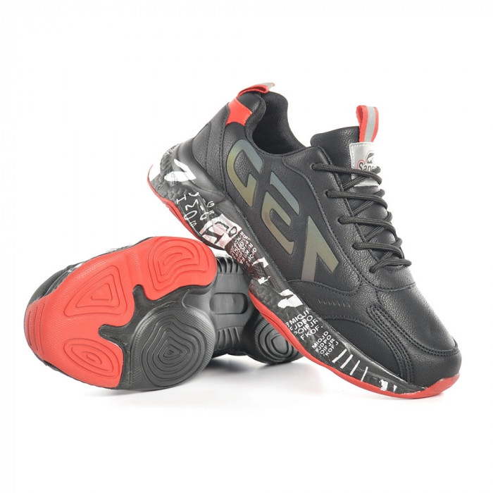 Pantofi Sport De Barbati Saper Arrow Negru Cu Roșu