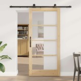 vidaXL Ușă glisantă ORKDAL Natural și Negru 93 x 202 cm 3332007