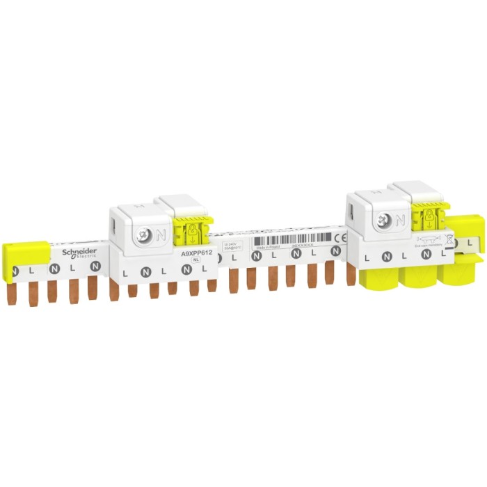 Bareta de alimentare 1P+N cu conectori 12M Acti9 Schneider A9XPP612