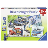 Puzzle politie, 3x49 piese, Ravensburger