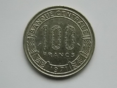 100 FRANCS 1971 GABON foto