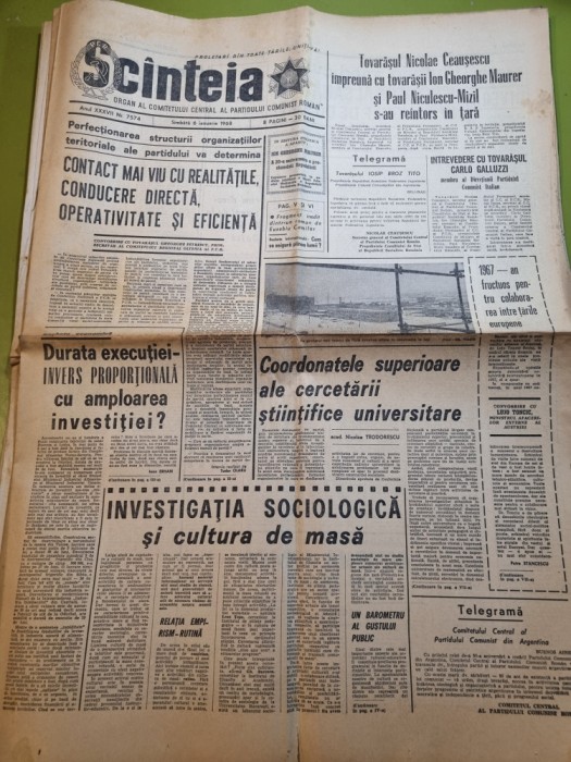 scanteia 6 ianuarie 1968-recensamantul animalelor,farul directional sf. gheorghe