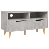 Cumpara ieftin Comoda TV, gri beton, 90x40x48,5 cm, lemn prelucrat