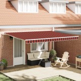 VidaXL Marchiza retractabilă manuală portocalie și maro 450x350 cm
