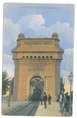 2080 - CERNAVODA, Train, Railway, Bridge, Romania - old postcard - unused