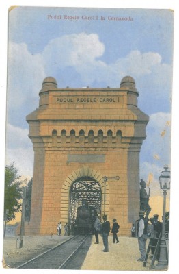 2080 - CERNAVODA, Train, Railway, Bridge, Romania - old postcard - unused foto