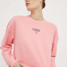 Tommy Jeans bluză femei, culoarea roz, cu imprimeu DW0DW17796