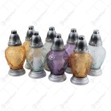 Set 8 candela din sticla cu capac 12&times;25 CM, Pastel
