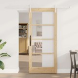 Ușă Glisantă cu Set de Accesorii &#039;ORKDAL&#039;Lemn Solid &amp; Sticlă