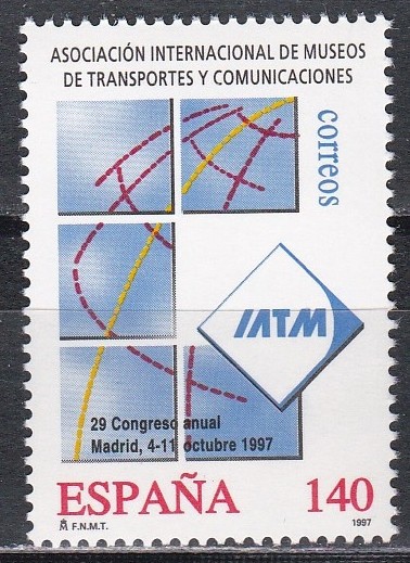 Spania1997-Congresul Asoc. Internaț.a Muzeelor ​​de Transport și Comunicații,MNH
