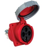 Priza trifazica 4 poli 125A 3P+E incastrabila ST oblica 6h CEE 380V IP67, METE